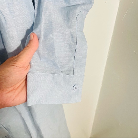 NEW Tuckernuck Lydell Maxi Dress Chambray Linen Breathable Button Front Preppy - Picture 9 of 11